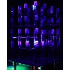 Bouwkit LED-Cube 4x4x4 Blauw/Rood (2 kleuren)