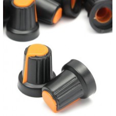 Knop voor potentiometer 10 stuks Zwart-oranje