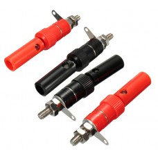 Banaanstekker met Contrastekker - 2 paar Zwart en Rood