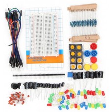 Onderdelen Pakket X met Breadboard, LED, Schakelaars, Condensatoren etc.