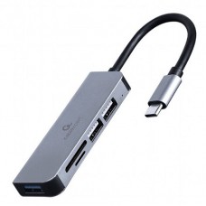 USB - Hub C en Kaartlezer Gembird CRU3P1U2P2-01 USB - Hub C en Kaartlezer Gembird CRU3P1U2P2-01